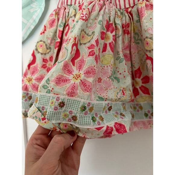 Matilda Jane Platinum Floral Mint Blue and Pink Christmas Holiday Dress - Picture 4 of 7